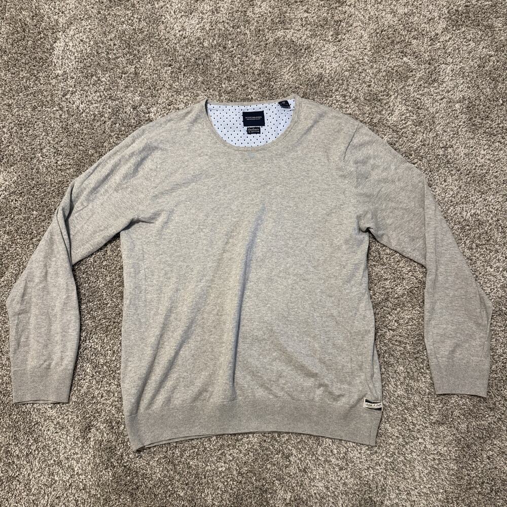 Scotch & Soda Amsterdams Blauw Gray Cotton Cashmere Blend Crewneck Sweater XL